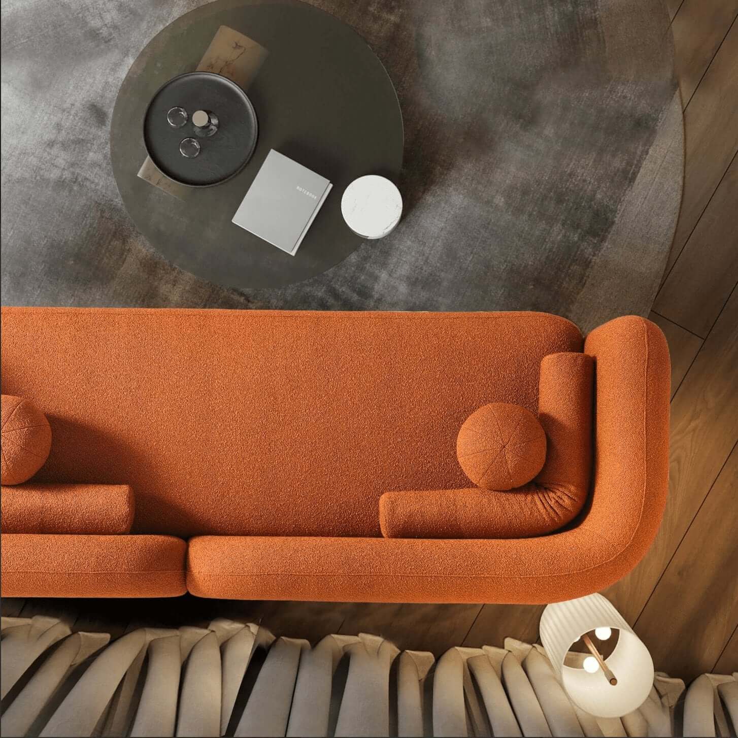 Donna Modern Minimalist Boucle Sofa Couch 93" (Variety of Colors) - Revel Sofa 