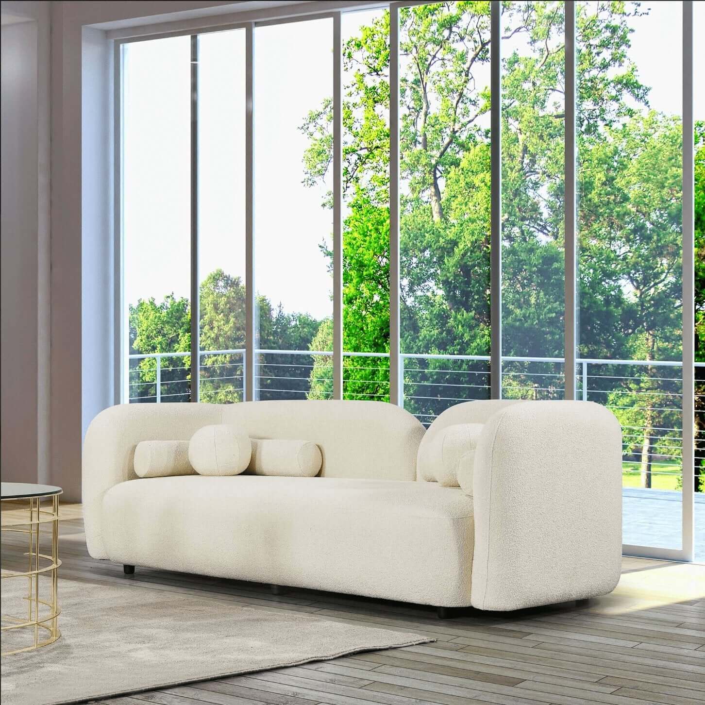 Donna Modern Minimalist Boucle Sofa Couch 93" (Variety of Colors) - Revel Sofa 