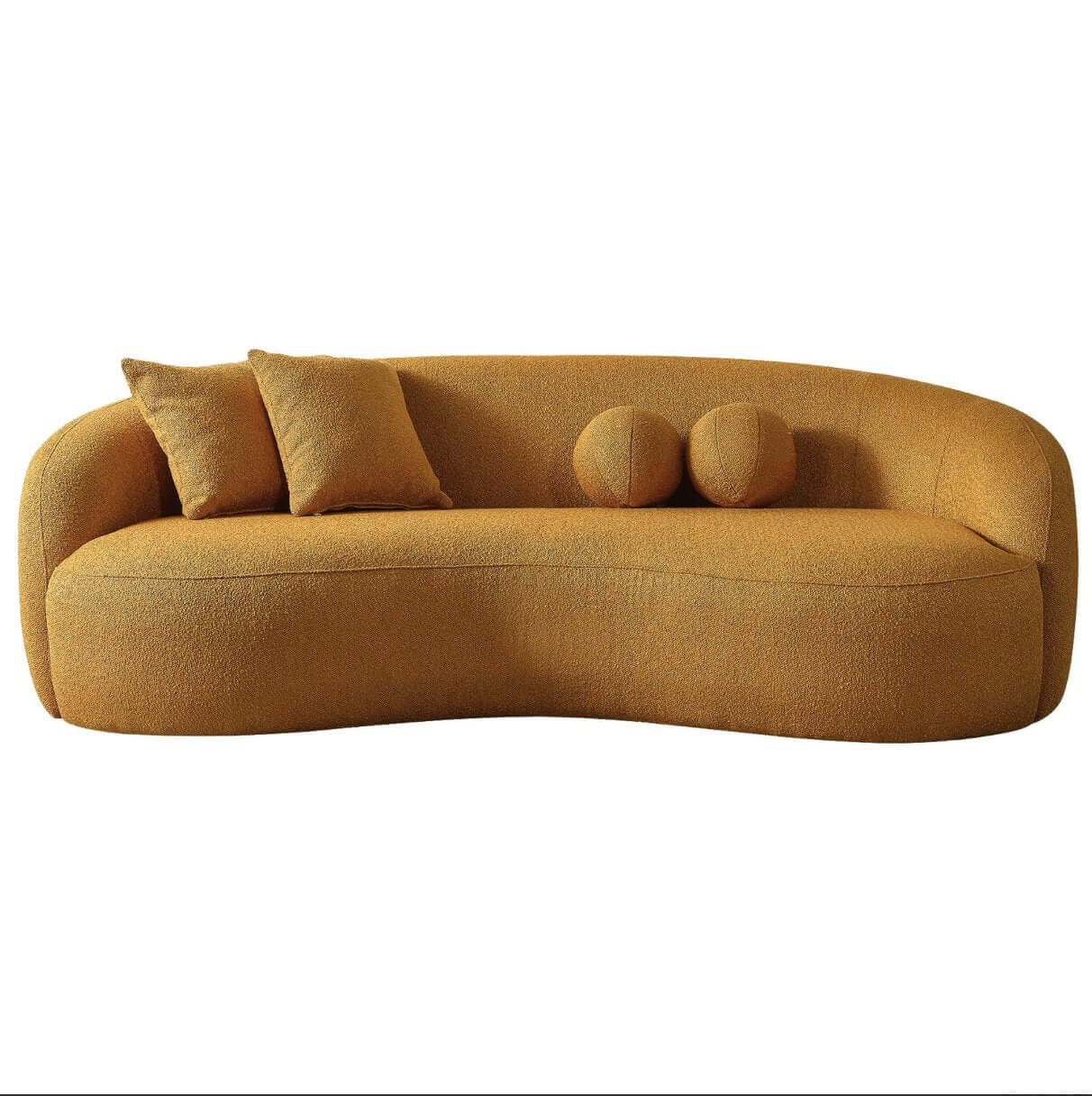 Drake Japandi Curvy Modern Minimalist Boucle Sofa Couch 89" - Revel Sofa 