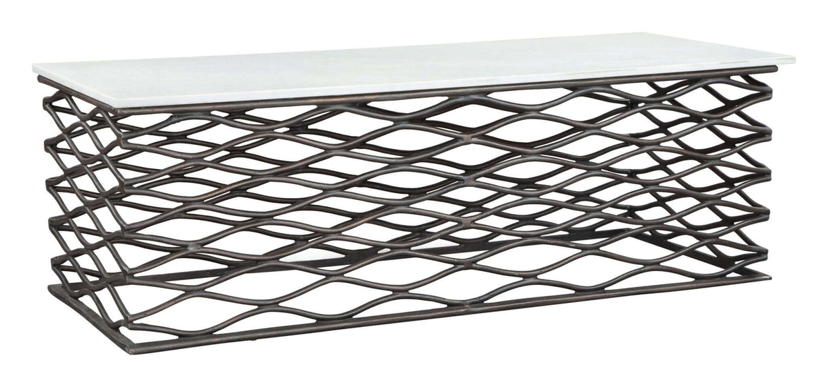 Duchess Rectangular Coffee Table White Marble Top - Revel Sofa 