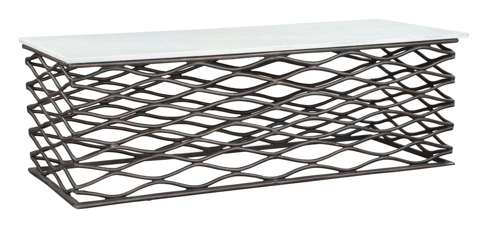 Duchess Rectangular Coffee Table White Marble Top - Revel Sofa 