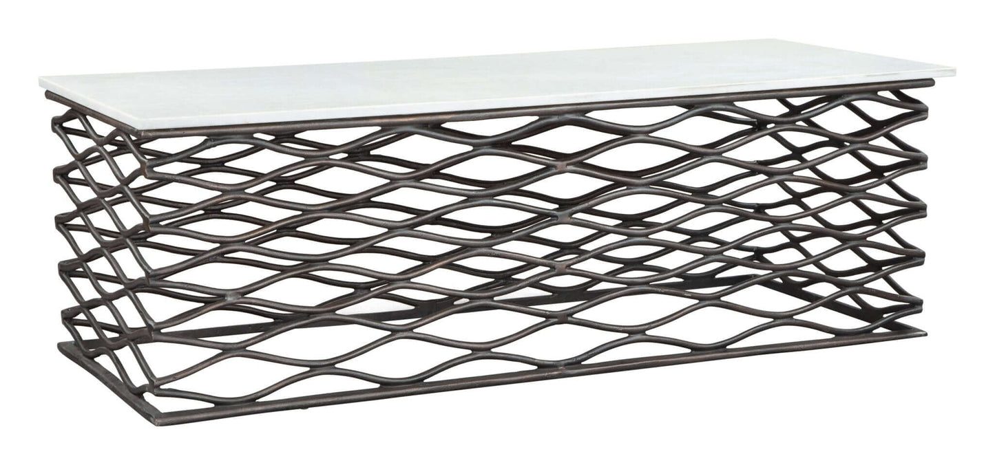 Duchess Rectangular Coffee Table White Marble Top - Revel Sofa 