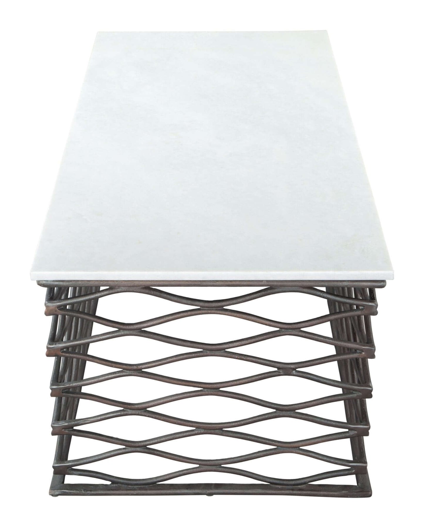 Duchess Rectangular Coffee Table White Marble Top - Revel Sofa 