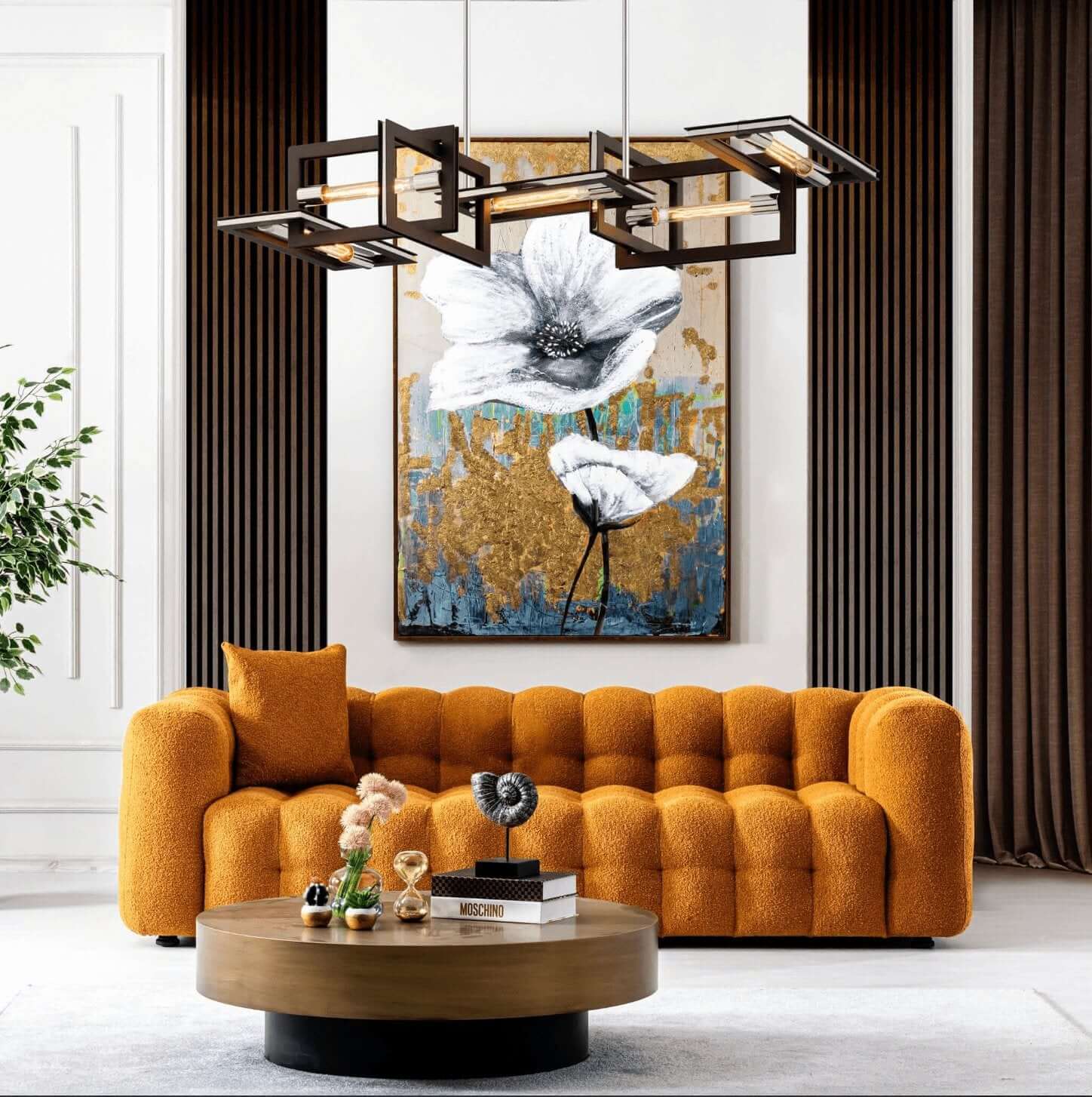 Eden Modern Glam Chesterfield Boucle Sofa 90" - Revel Sofa 