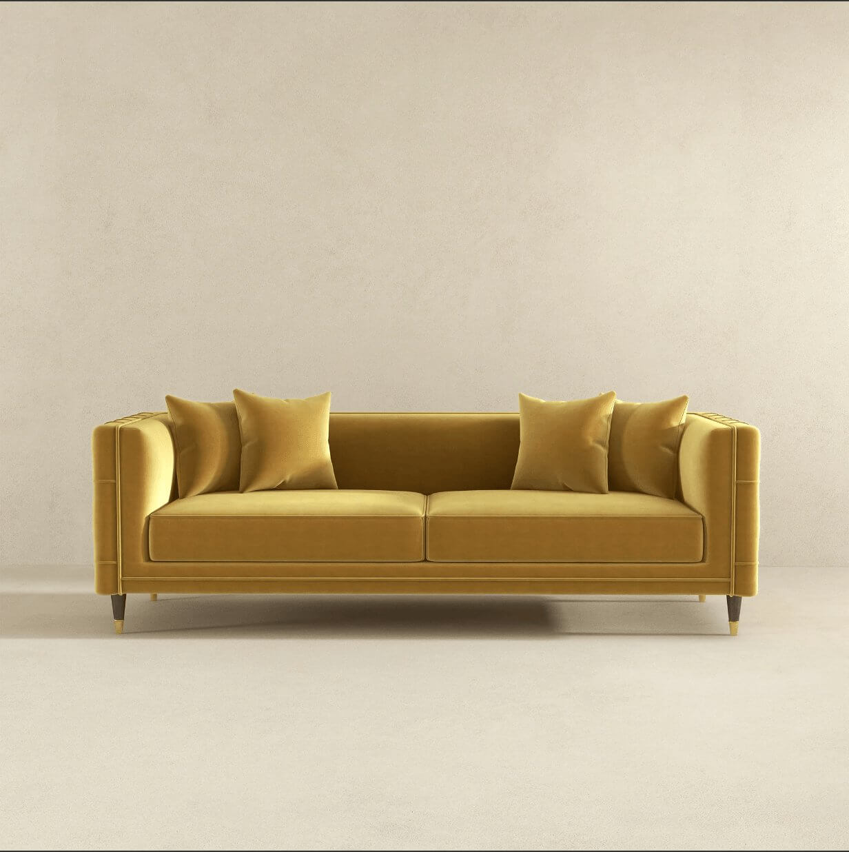 Edward MCM Elegant Tufted Velvet Sofa 90" - Revel Sofa 