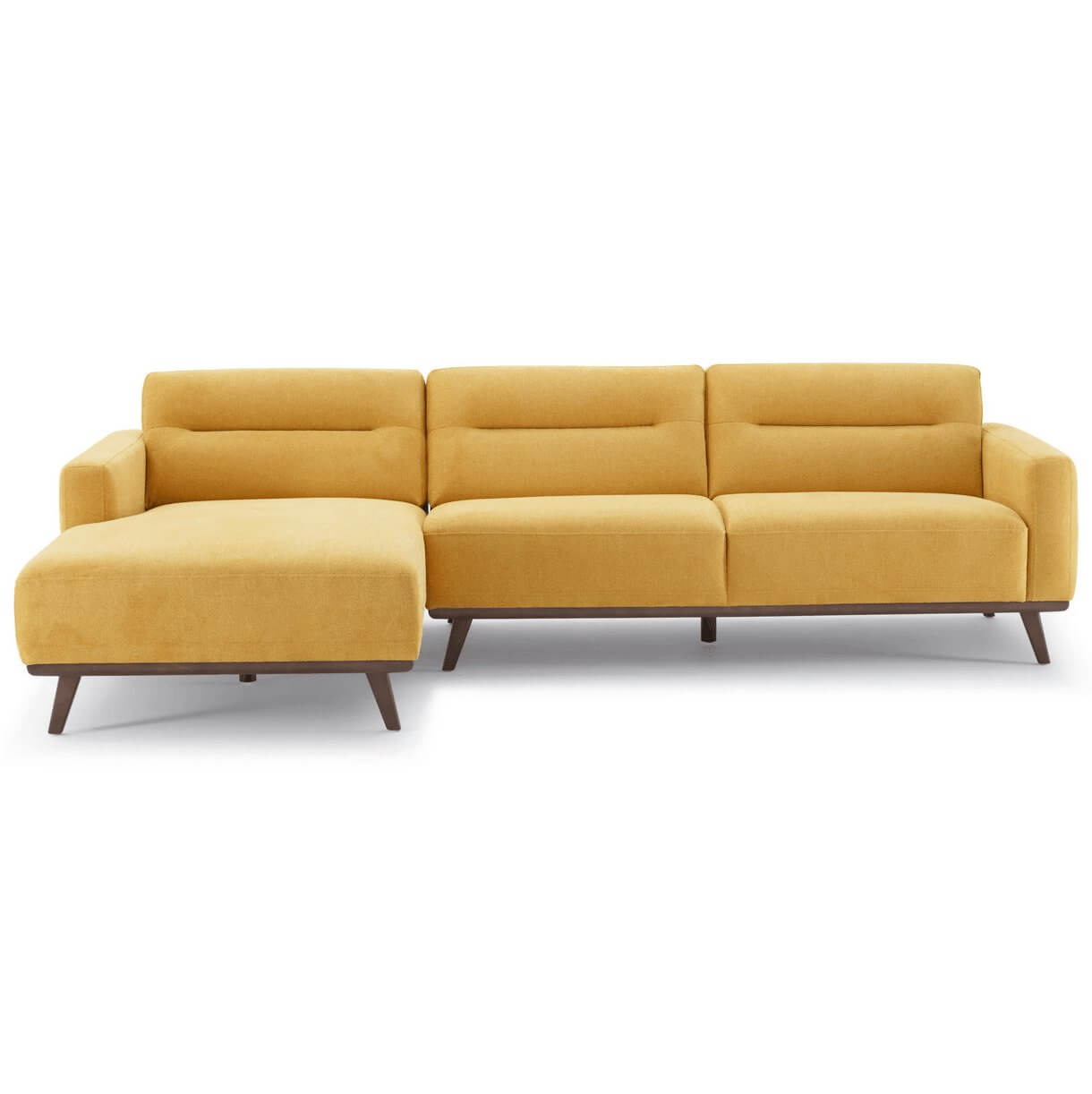 Ella Yellow Linen L-Shape Sectional Chaise Sofa 109" - Revel Sofa 