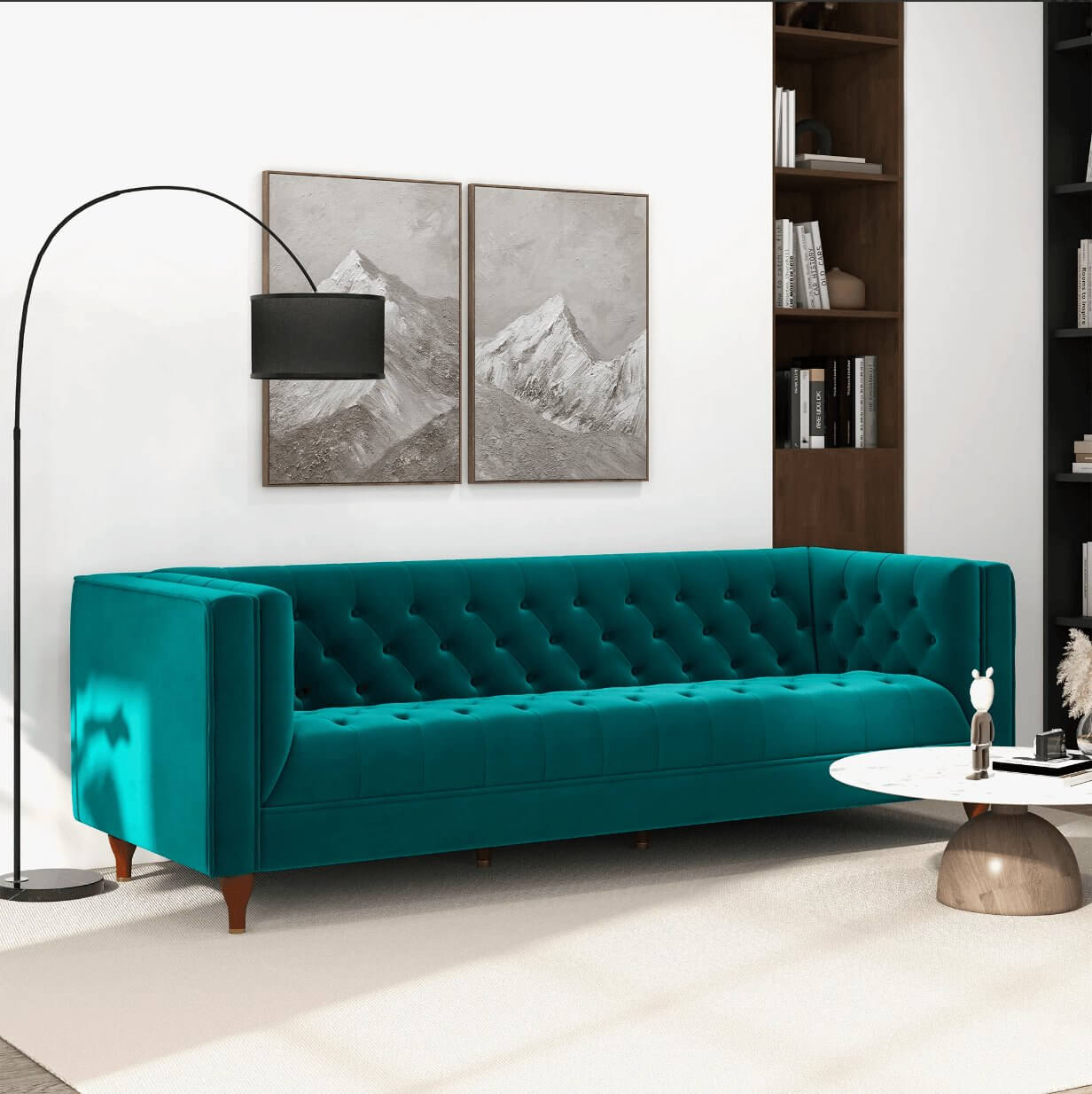 Evelyn MCM Tufted Chesterfield Sofa 88" - Revel Sofa 