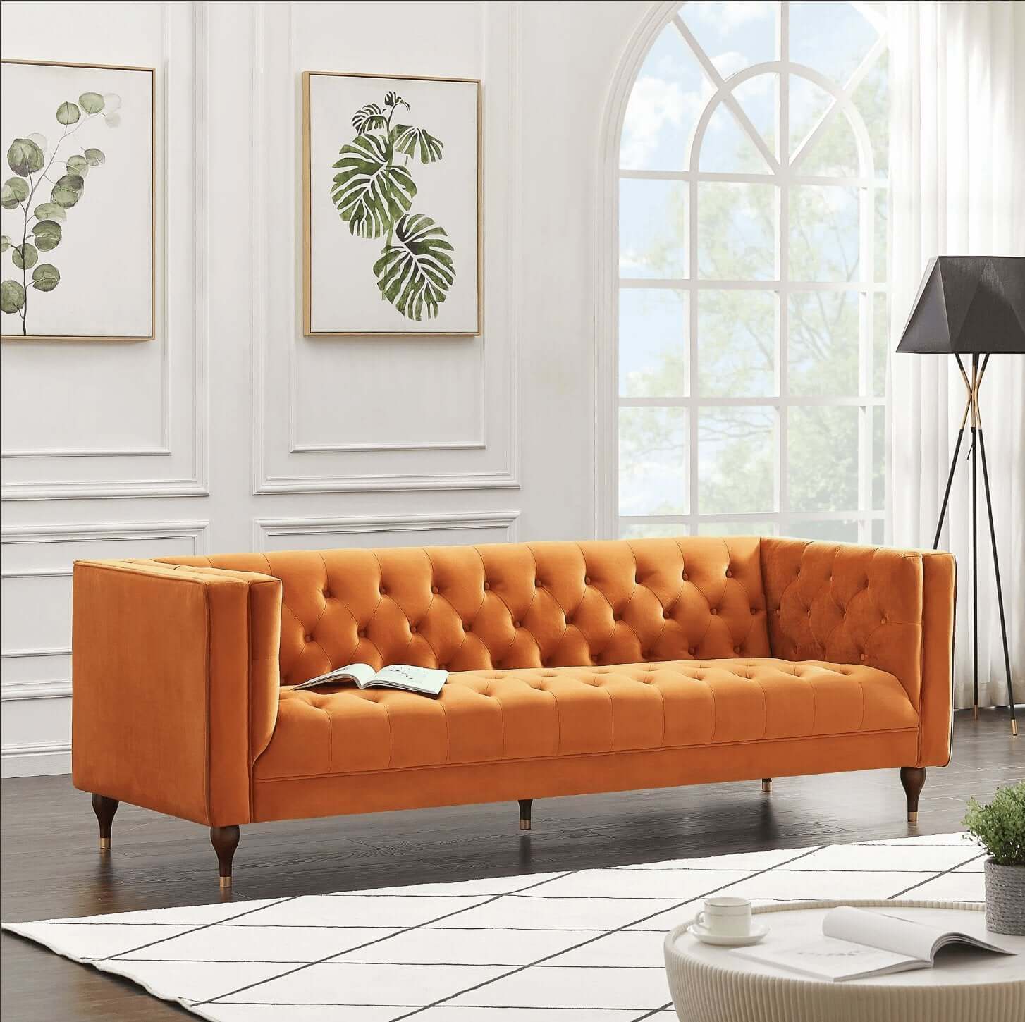 Evelyn MCM Tufted Chesterfield Sofa 88" - Revel Sofa 