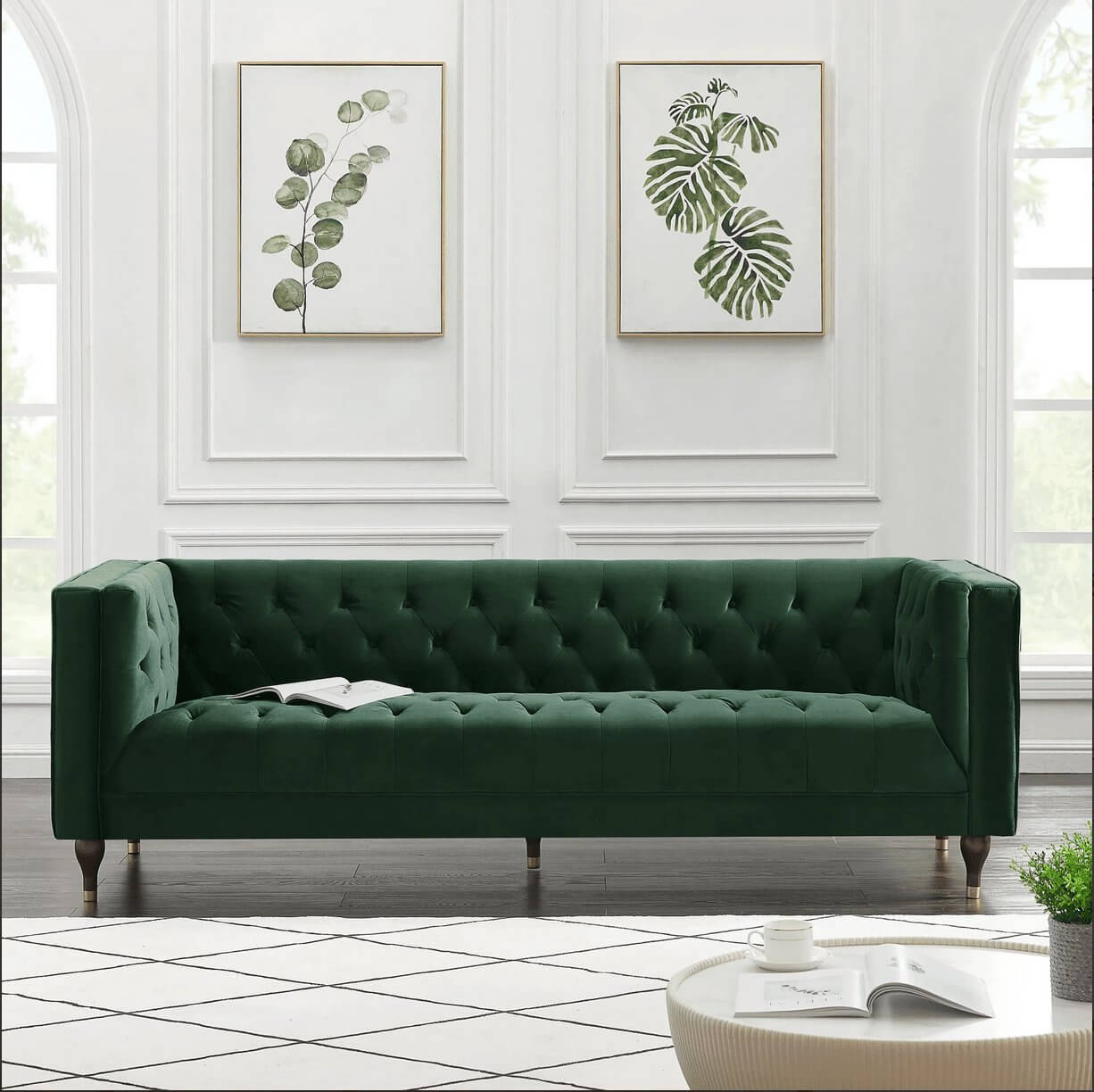 Evelyn MCM Tufted Chesterfield Sofa 88" - Revel Sofa 