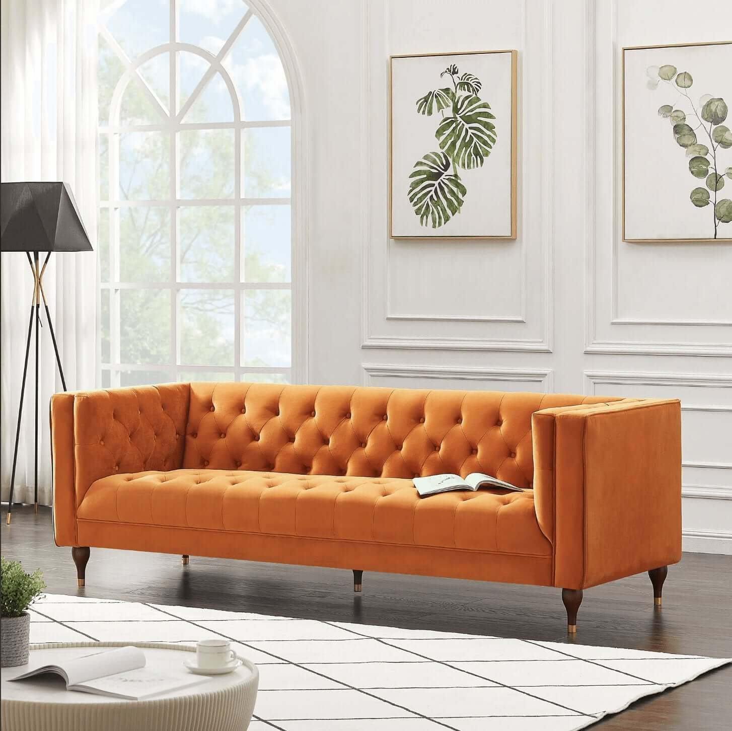Evelyn MCM Tufted Chesterfield Sofa 88" - Revel Sofa 