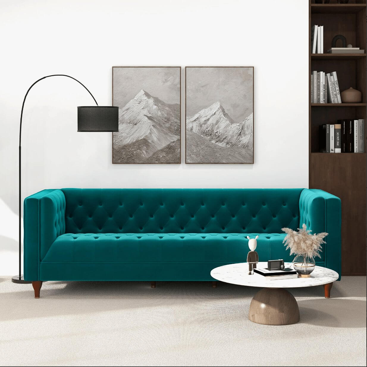 Evelyn MCM Tufted Chesterfield Sofa 88" - Revel Sofa 