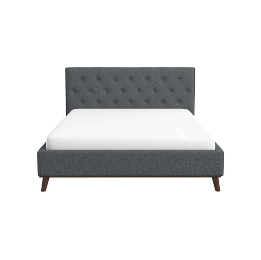 Graceville MCM Style Tufted Upholstered Platform Bed Frame - Revel Sofa