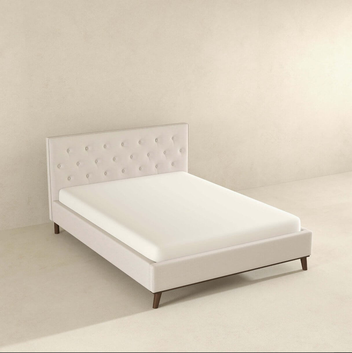 Graceville MCM Style Tufted Upholstered Platform Bed Frame - Revel Sofa 