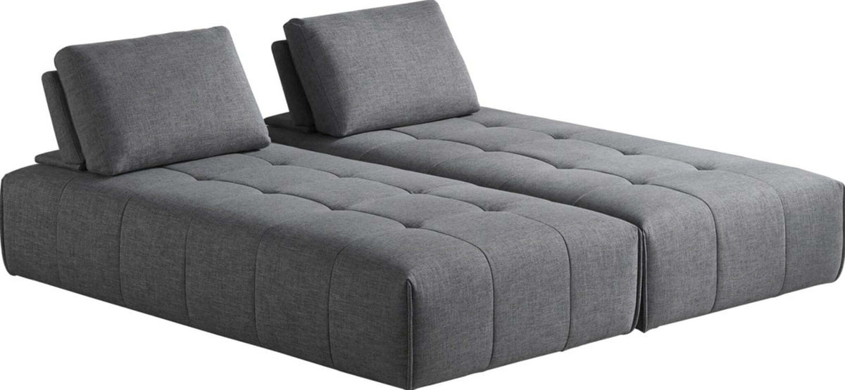 Gray Modular Polyester Fabric 2pc Sectional Sofa & Chaise 124" - Revel Sofa 