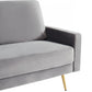 Gray Velvet Upholstered Brass Leg Loveseat Sofa - 72" - Revel Sofa 
