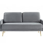 Gray Velvet Upholstered Brass Leg Loveseat Sofa - 72" - Revel Sofa 