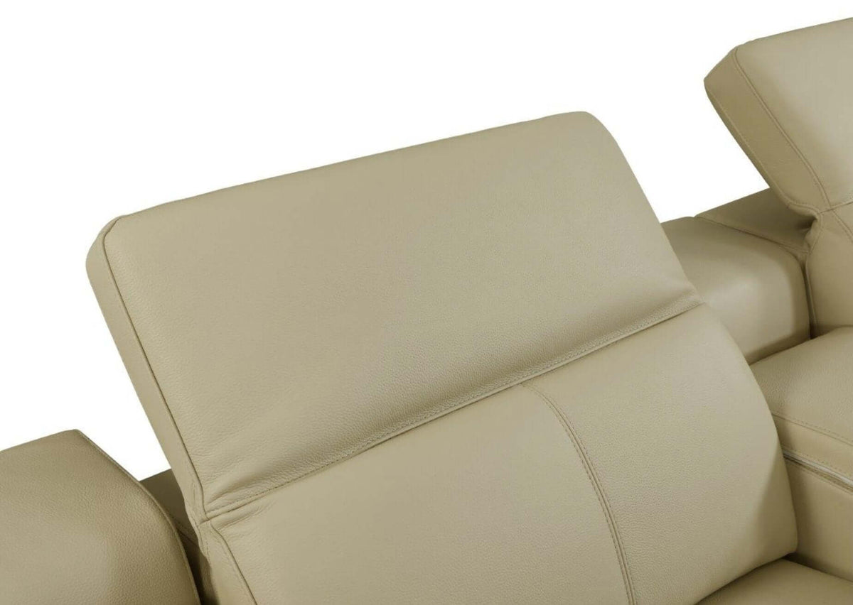 Italian Leather Power-Reclining Corner Sectional With Console with Various Size and Color Options - Revel Sofa 