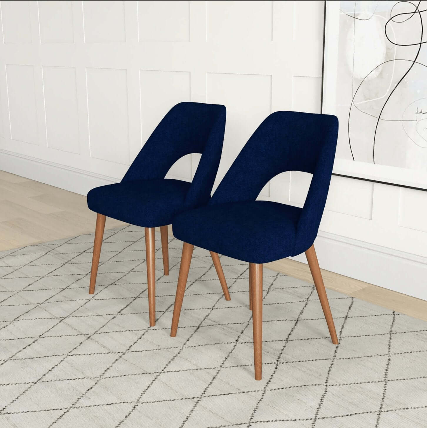 Juliana MCM Upholstered Dining Chair (Set of 2) - Revel Sofa 