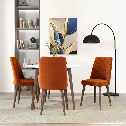 Katie MCM Tufted Velvet Dining Chairs (Set Of 2) - Revel Sofa 
