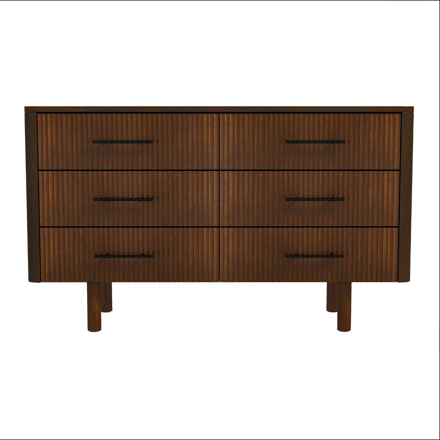 Logan MCM Style Solid Wood Dresser 6 Drawers (55") - Revel Sofa 