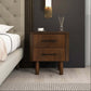 Logan MCM Walnut Bedroom Nightstand With 2 Drawers - Revel Sofa 