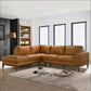 London MCM Style Genuine Leather Sectional Chaise Sofa - Revel Sofa 