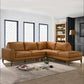 London MCM Style Genuine Leather Sectional Chaise Sofa - Revel Sofa 