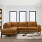 London MCM Style Genuine Leather Sectional Chaise Sofa - Revel Sofa 