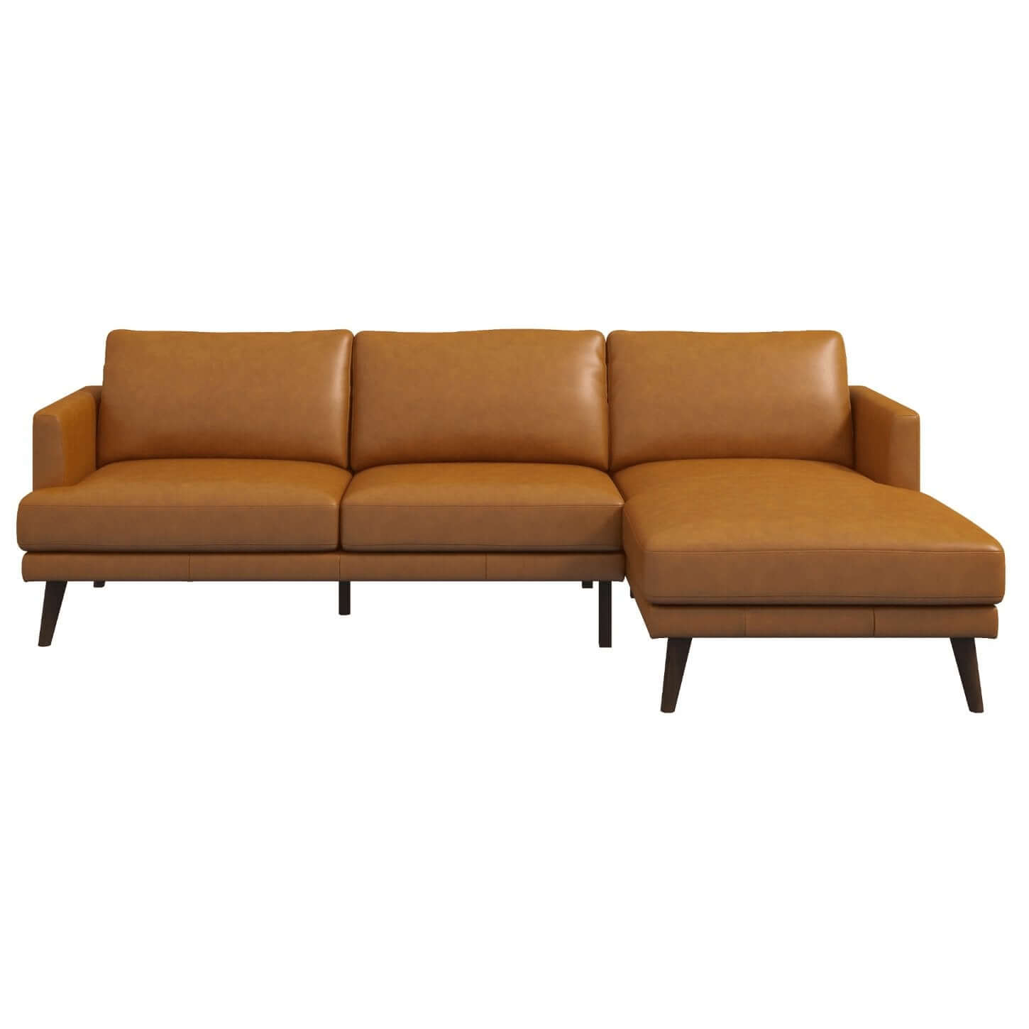 Lore MCM Genuine Leather L-Shape Sectional Chaise Sofa 105" - Revel Sofa 