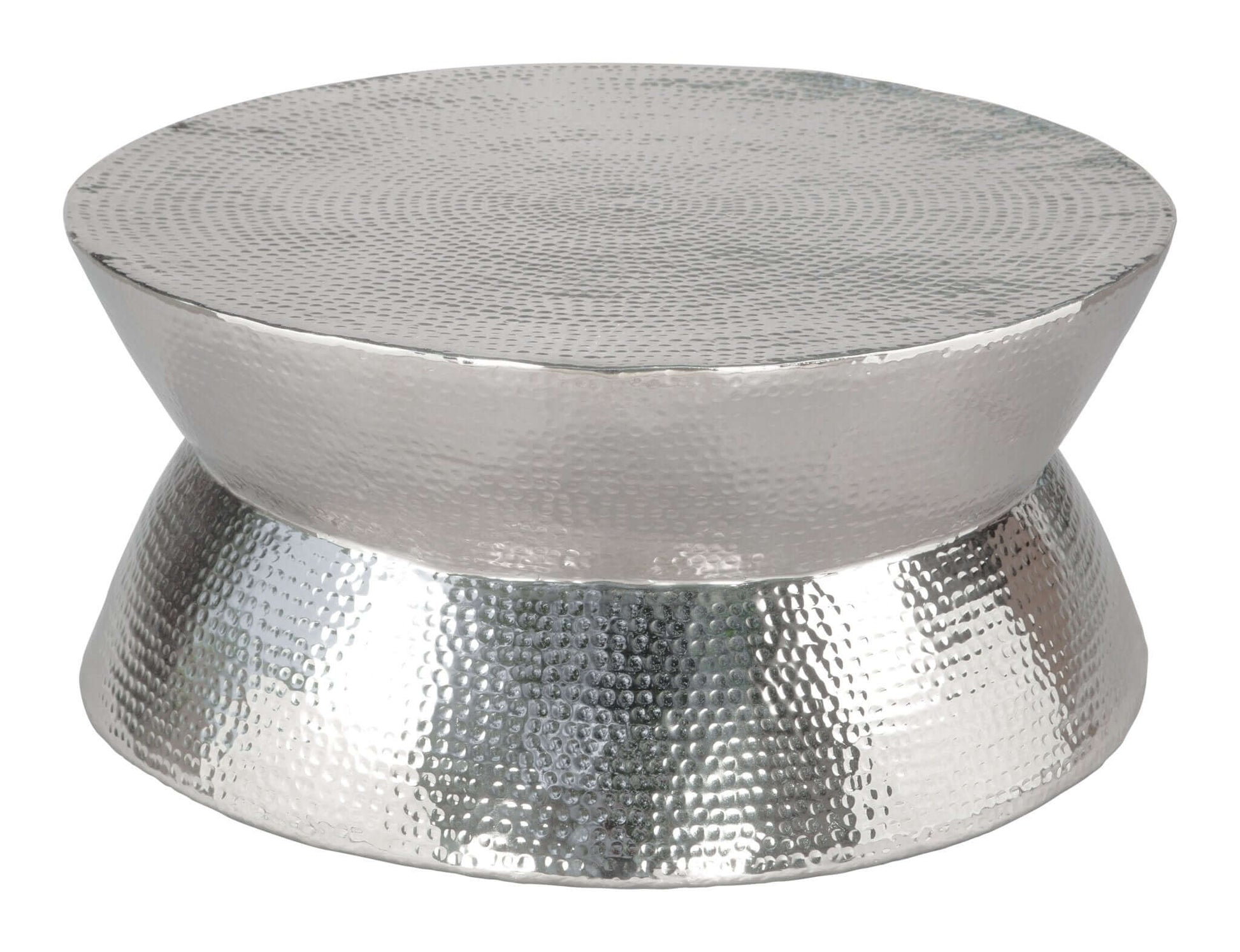 Madryn Metal Round Coffee Table in Sleek Silver - Revel Sofa 