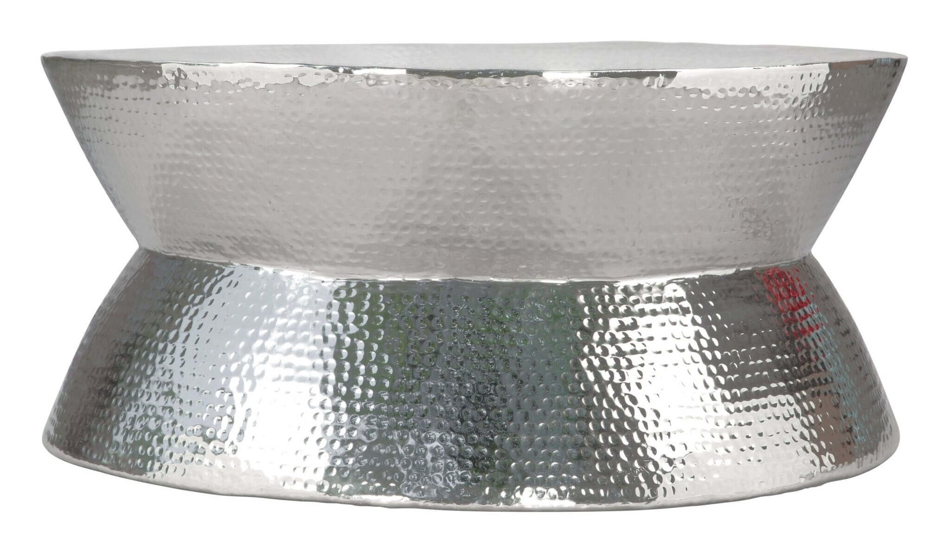 Madryn Metal Round Coffee Table in Sleek Silver - Revel Sofa 