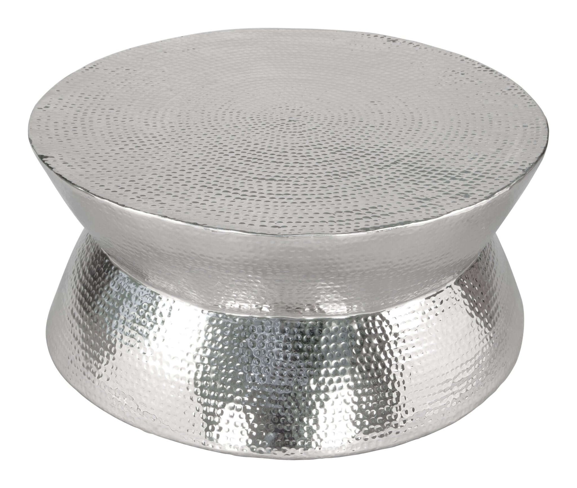 Madryn Metal Round Coffee Table in Sleek Silver - Revel Sofa 