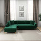 Mano Modern Velvet L-Shaped Sectional Chaise Sofa in Green - Revel Sofa 
