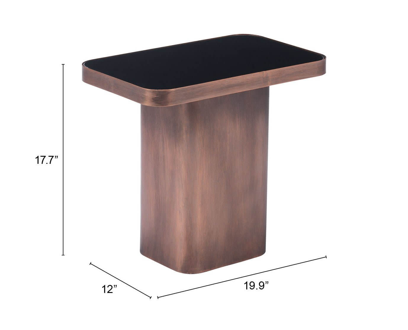 Marcos Modern Steel Base End Table Glass Top - Revel Sofa 