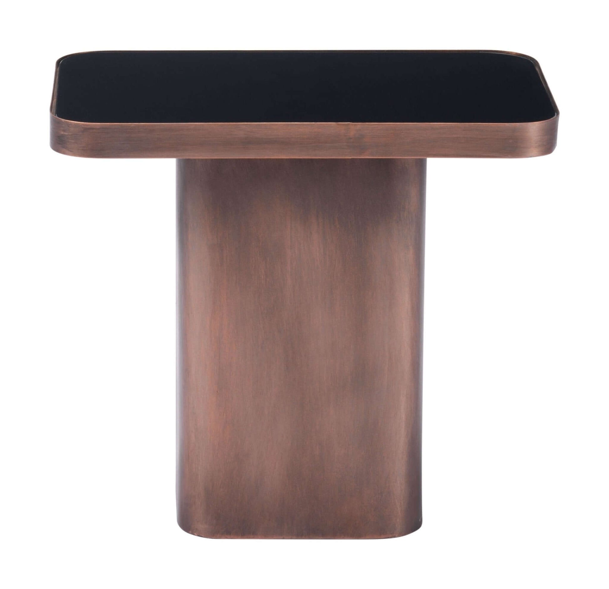 Marcos Modern Steel Base End Table Glass Top - Revel Sofa 