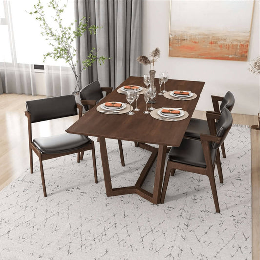 Marina MCM Style Solid Wood Rectangular Dining Table - Revel Sofa