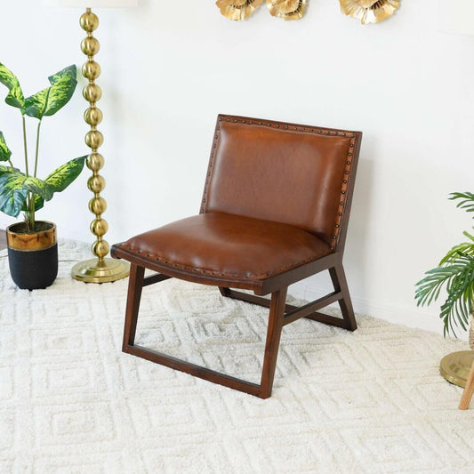 Marquis MCM Genuine Leather Lounge Accent Chair - Revel Sofa 