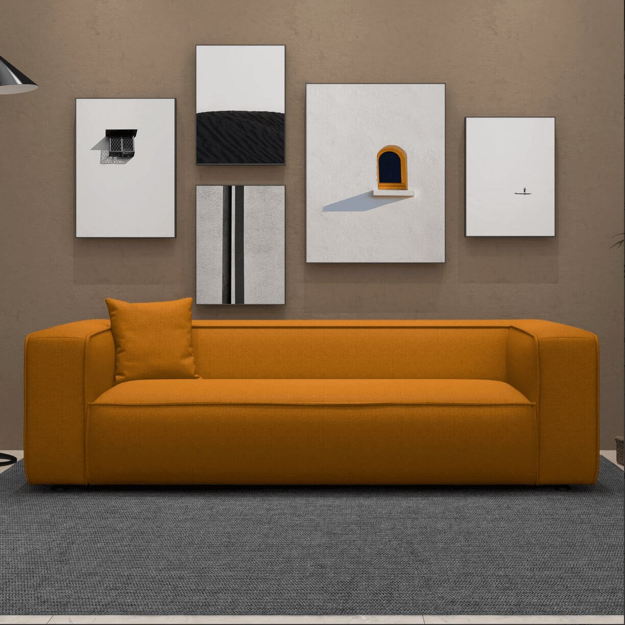 Marshall Modern Minimalist Contemporary Boucle Sofa 91” - Revel Sofa 