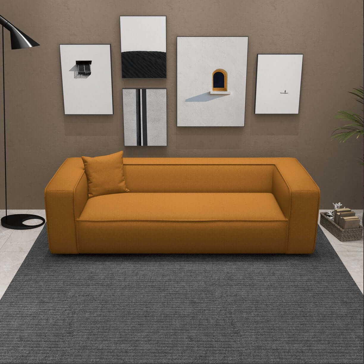 Marshall Modern Minimalist Contemporary Boucle Sofa 91” - Revel Sofa 