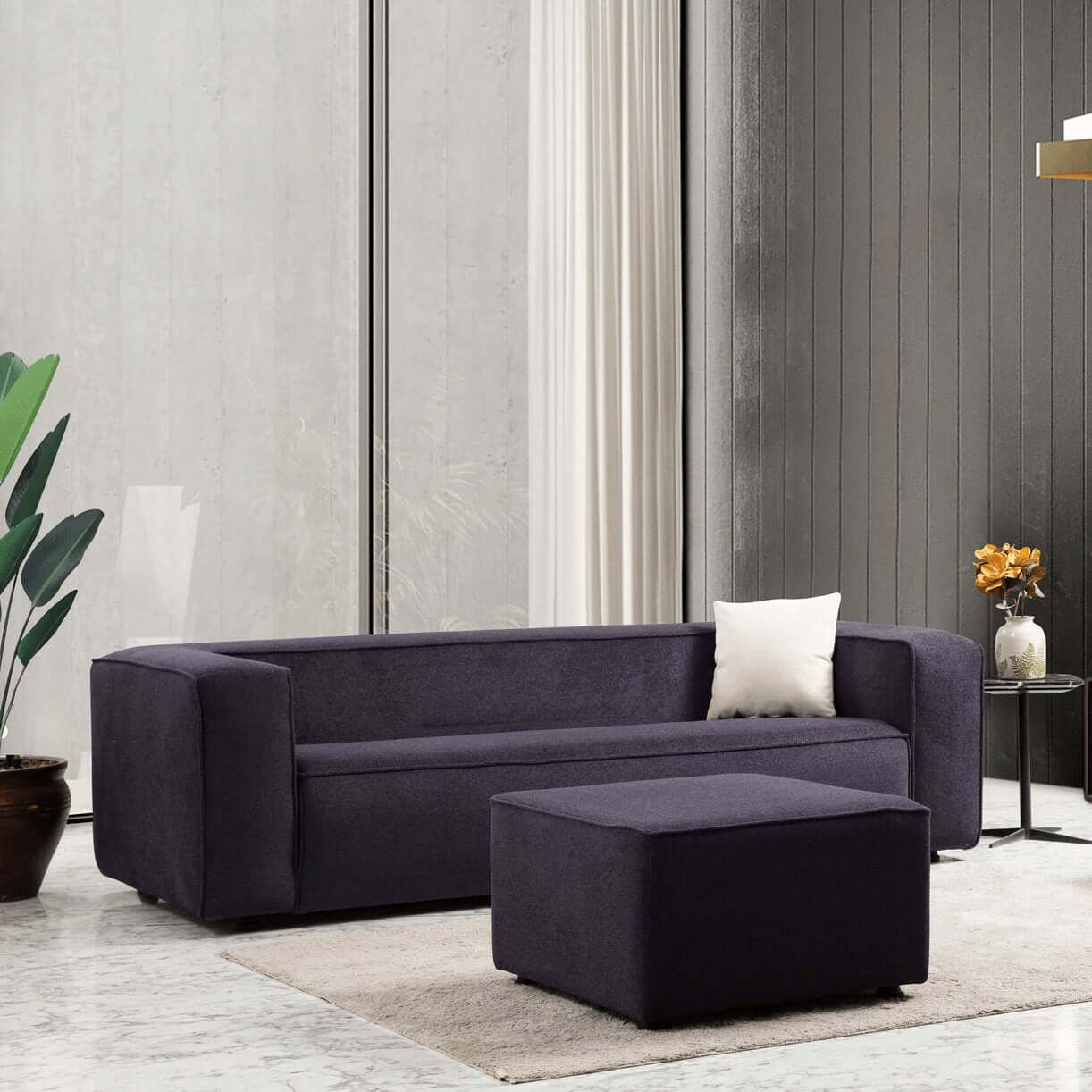 Marshall Modern Minimalist Contemporary Boucle Sofa 91” - Revel Sofa 