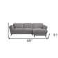 Beckett MCM Gray Fabric L Shaped Sectional Sofa w/ Right Facing Chaise 98" - Revel Sofa 
