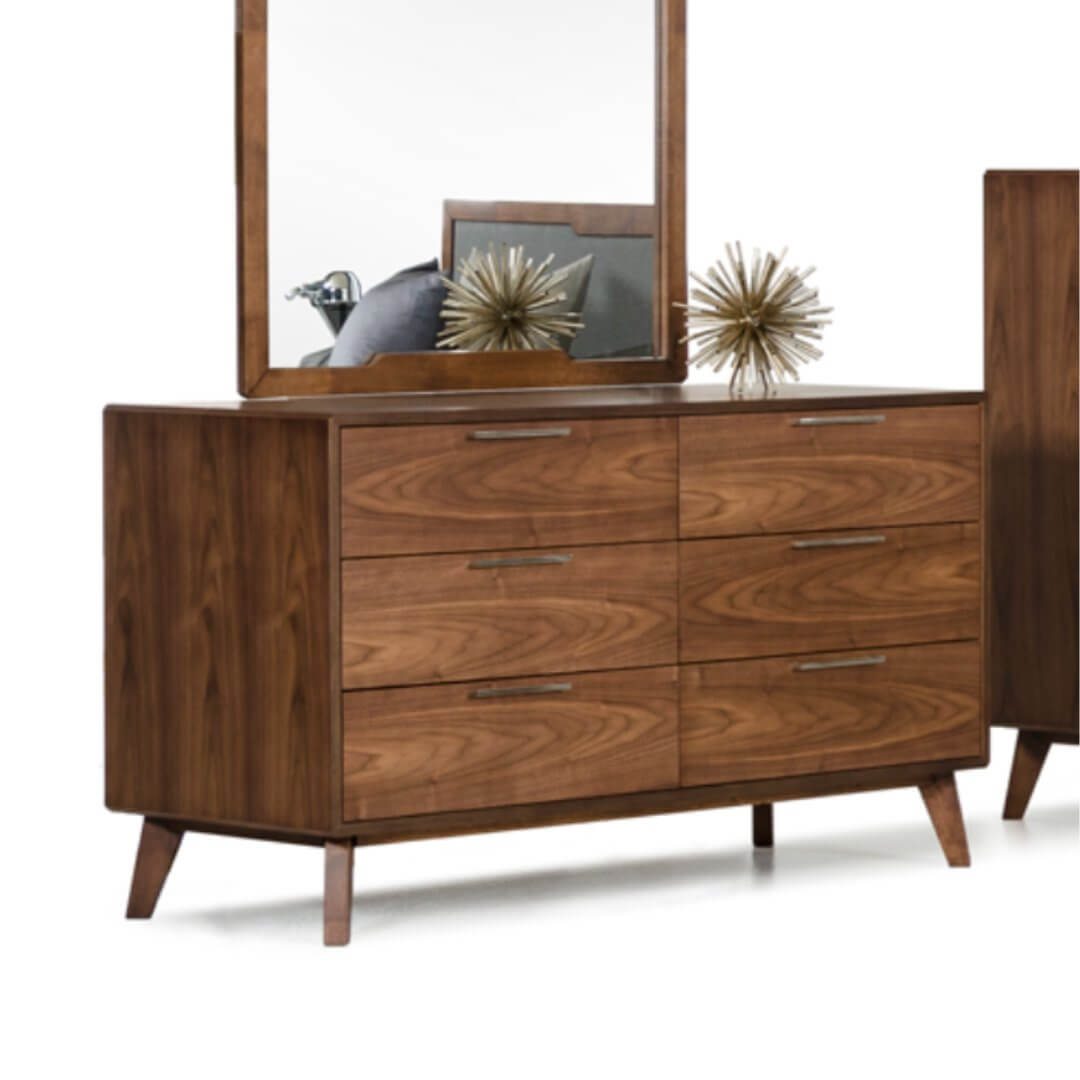 Midcentury Modern Solid Wood Six-Drawer Double Dresser 51" - Revel Sofa 