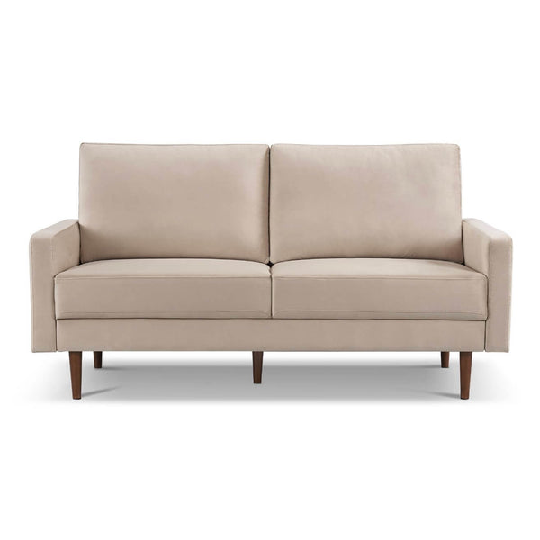 MidCentury Modern Velvet Loveseat Sofa (69) in Beige or Blue - Revel Sofa 