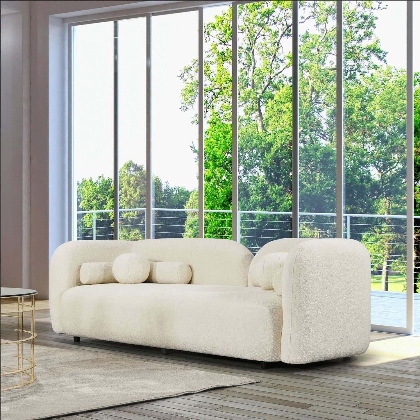 Donna Modern Minimalist Boucle Sofa Couch 93" (Variety of Colors) - Revel Sofa 