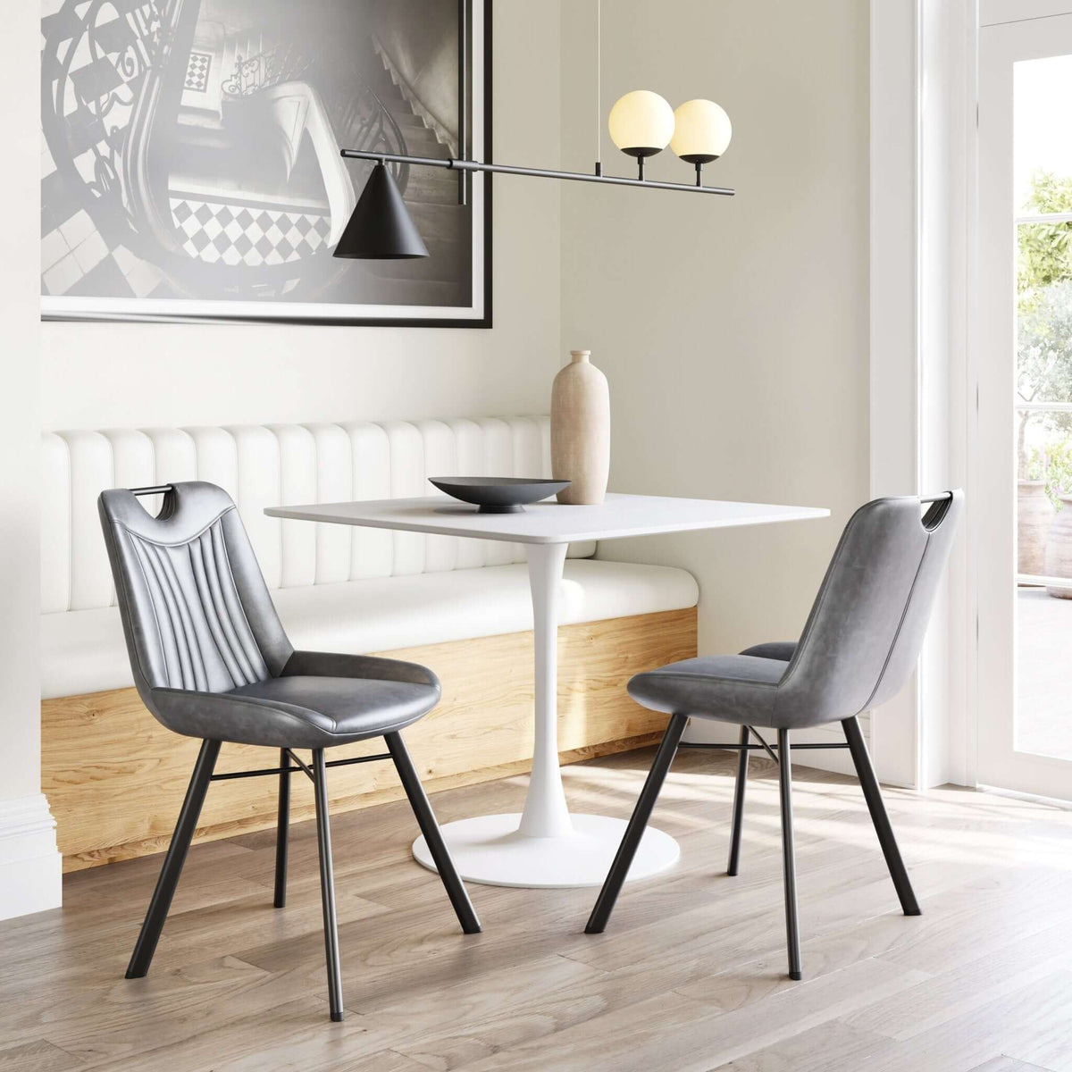 Molly Sleek Square Top Dining Table (Various Color Options) - Revel Sofa 