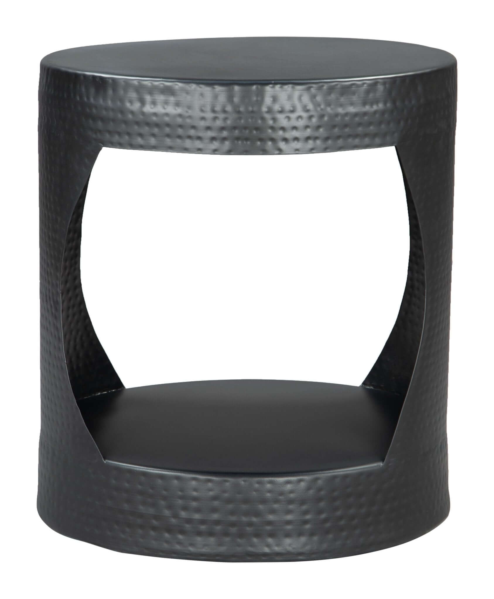 Nuuk Cylindrical Iron Side End Table in Black - Revel Sofa 