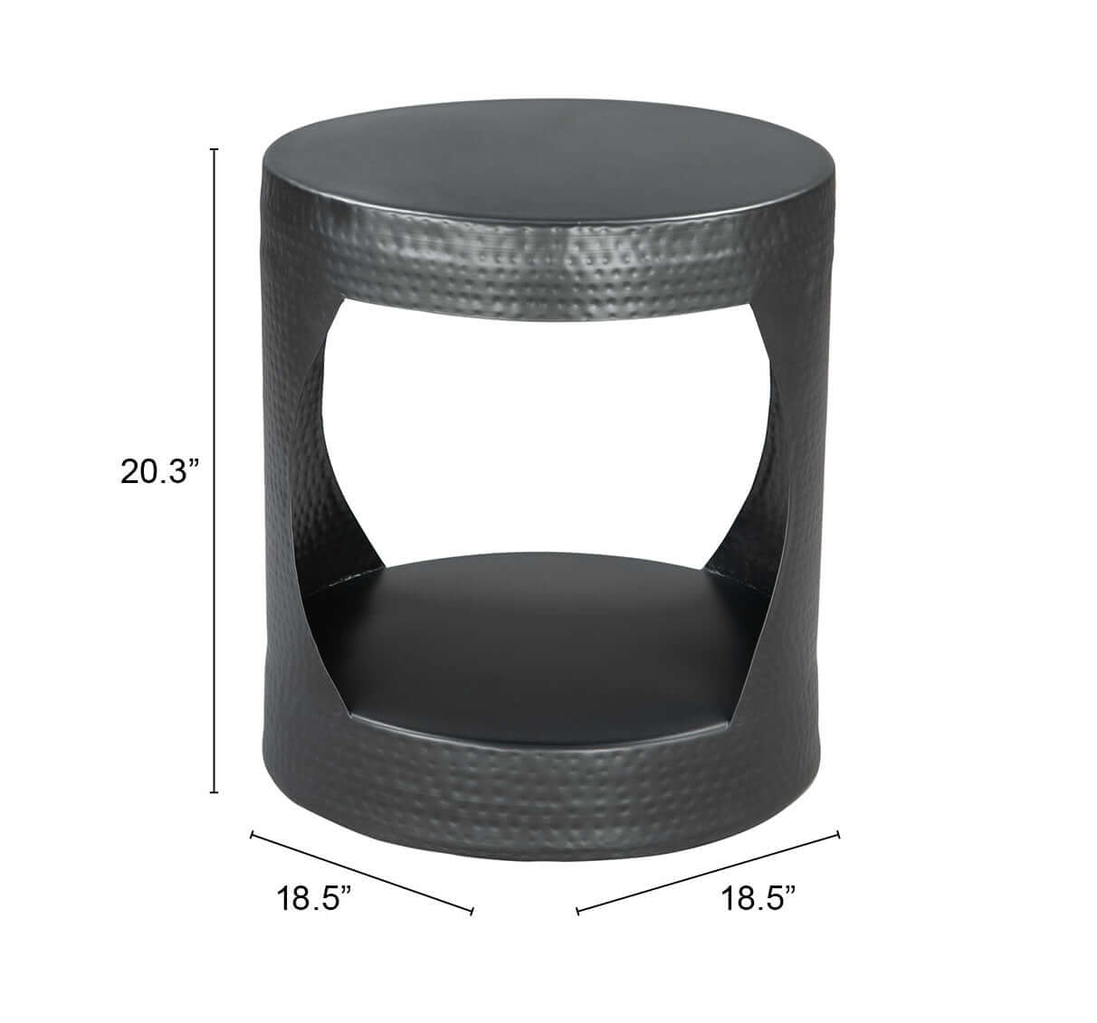Nuuk Cylindrical Iron Side End Table in Black - Revel Sofa 