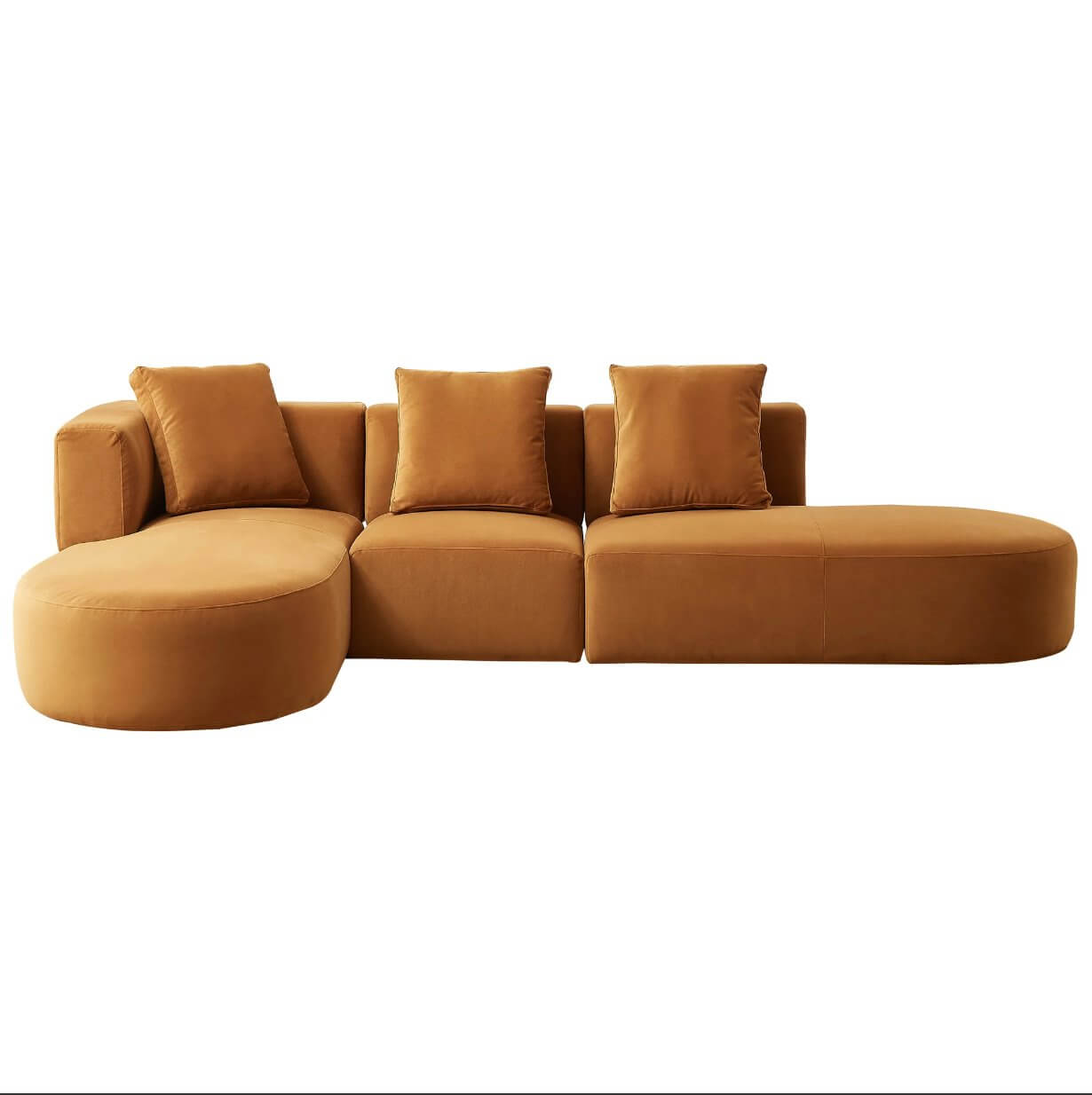 Orby Modern Velvet Dual Chaise Sectional Sofa - Revel Sofa 
