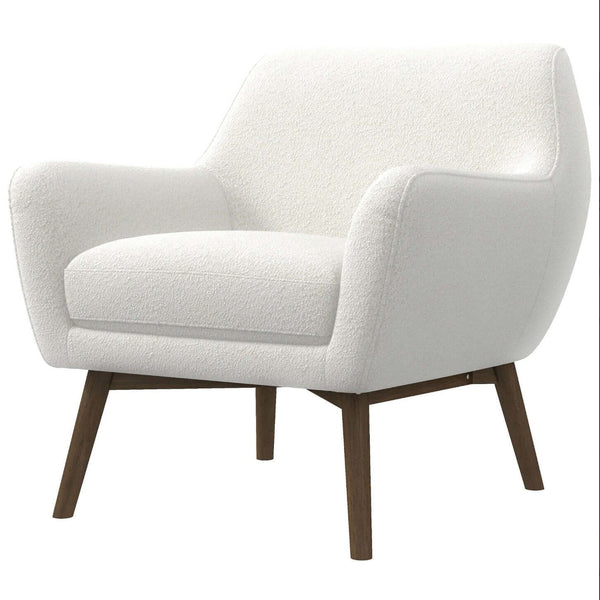 Sillón Boucle blanco moderno de mediados de siglo 'Panom'