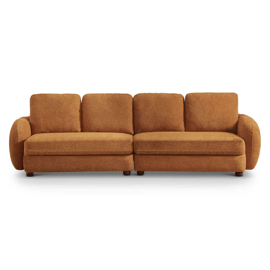 Paton MCM Style Boucle Fabric 4 Seater Sofa 114” - Revel Sofa 